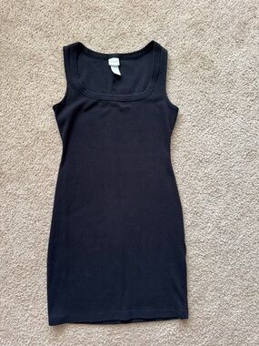 H&M Black Ribbed Tank Dress